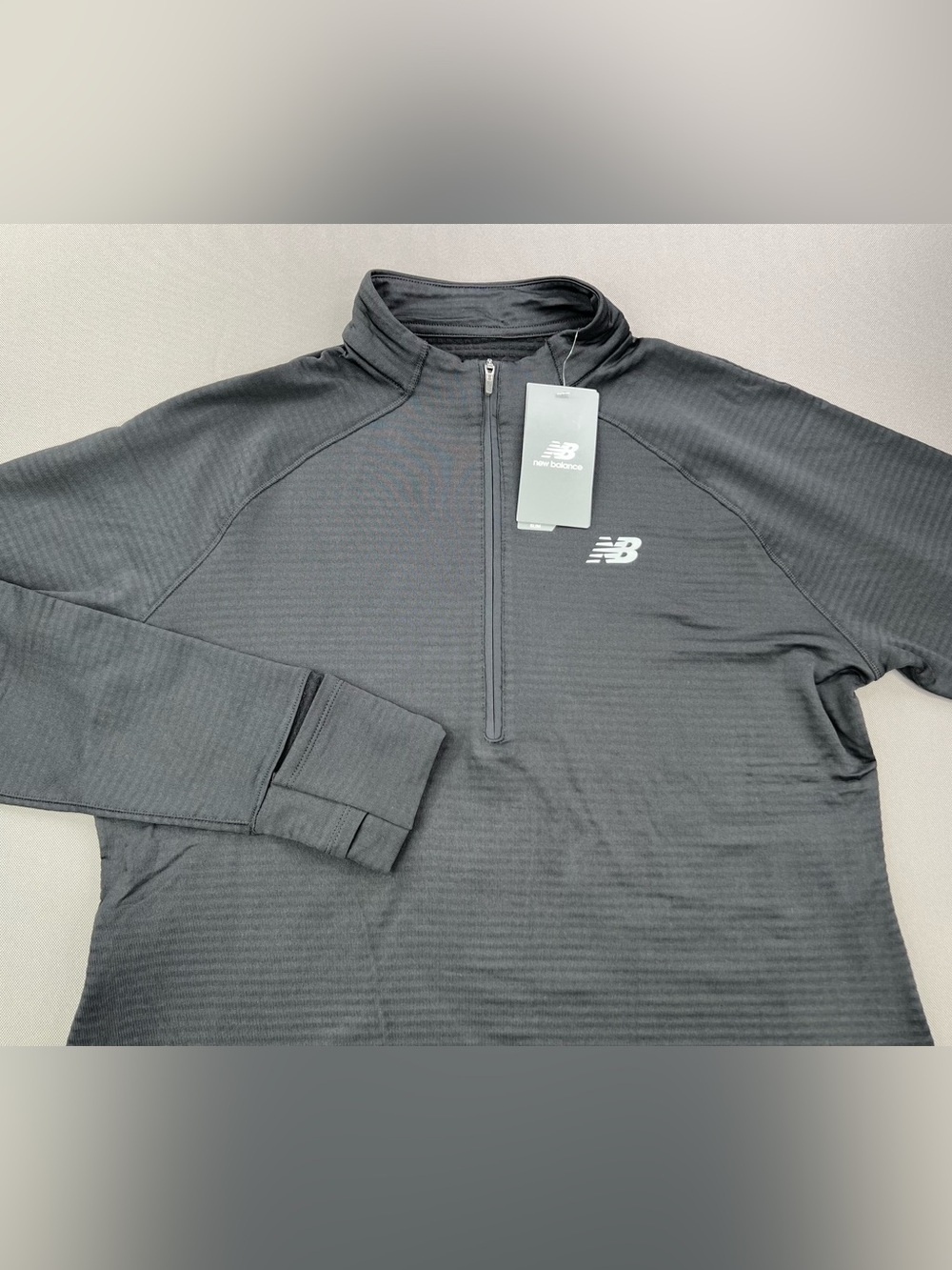 NEW BALANCE WOMENS ATHLETICS HEAT GRID RIBBED 1/2 ZIP LONG SLEEVE ATHLETIC SHIRT